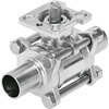 Ball valve Series: VZBD Stainless steel/PTFE Bare stem PN16 Butt weld ASME-BPE 1/2" (15)